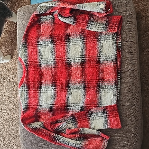 Zara Top Red Plaid Sweater Size Small - Picture 6 of 10